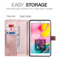 thumbnail image 4 of Dteck Folio Case For Samsung Galaxy Tab A 8.0 (2019 Model SM-T290 T295), Lightweight Embossed Tree PU Leather Flip Stand Case Cover with Card/Stlylus Holder,Rosegold, 4 of 7