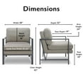 thumbnail image 3 of Tommy Hilfiger Russell Bronze Metal Frame Accent Chair Grey, 3 of 15