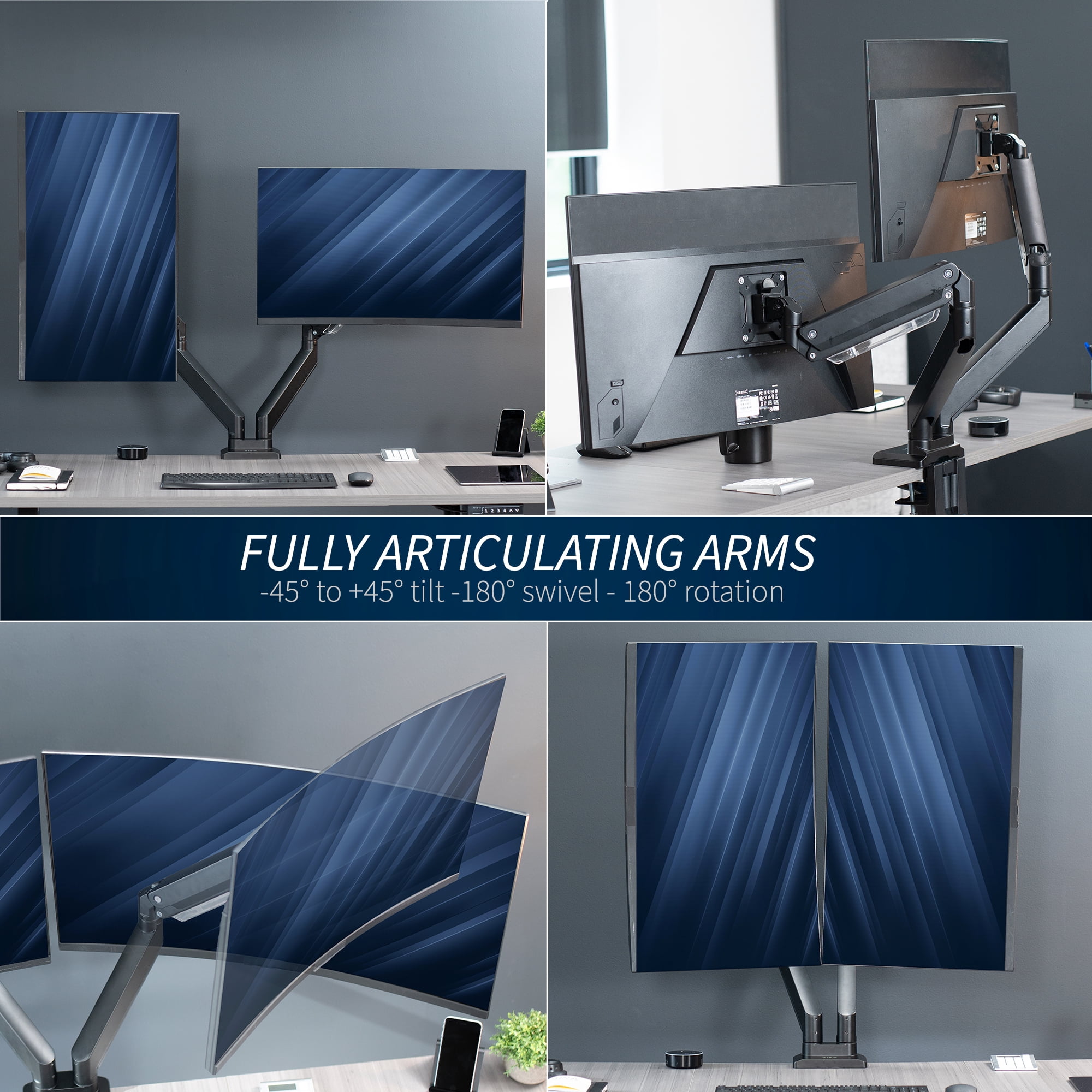 VIVO Dual Monitor Counterbalance Desk Mount, Fits Ultrawide Screens up to 38"