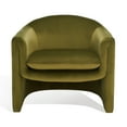 thumbnail image 2 of SAFAVIEH Couture Laylette Collection Modern Wood Fabric Foam Metal Solid Print Accent Chair, Olive Green, 2 of 13
