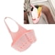 thumbnail image 5 of Organizador de cocina con botón a presión ajustable, soporte para esponja, cesta para paños de cocina, jabonera, soporte para colgar en el fregadero (rosa), 5 of 7