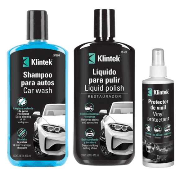 Kit Limpieza Automotriz Shampoo Polish Liquido Protector Vinil