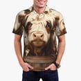 thumbnail image 1 of Balery Butterfly Cow Barrel Camisa Polo de Hombre con Estampado, de Manga Corta y Tejido Medio, Camisa Tipo Golf Polo-XX-Large, 1 of 6