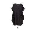 thumbnail image 4 of Wweixi Robe Ample avec Poches Manches Courtes Printemps Été Robe Col Rond Jupe Irrégulière Longueur Genou Mode Club Noir L, 4 of 6