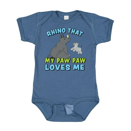 

Inktastic Rhino That Paw Paw Loves Me with Cute Rhinos Gift Baby Boy or Baby Girl Bodysuit