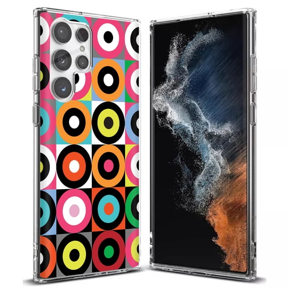 TalkingCase Slim Phone Case Compatible for Samsung Galaxy S22 Ultra 5G, Color Bullseyes Print, Thin Light, Flexible, Soft, USA