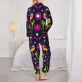 thumbnail image 6 of Goofa Colorful Mexican Printed Women’s 2 Piece Pajama Set Super,Pajamas Women's Long Sleeve Sleepwear Soft Button Down Loungewear Pjs Lounge Set Nightwear-Small, 6 of 9