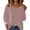 Pink, variant on Women's One Shoulder Sequin Top, Glitter Ribbed Off Shoulder Blouse, Sparkling Party Outfit for Night Out, Evening Events and Holiday Celebration Blackish Green L