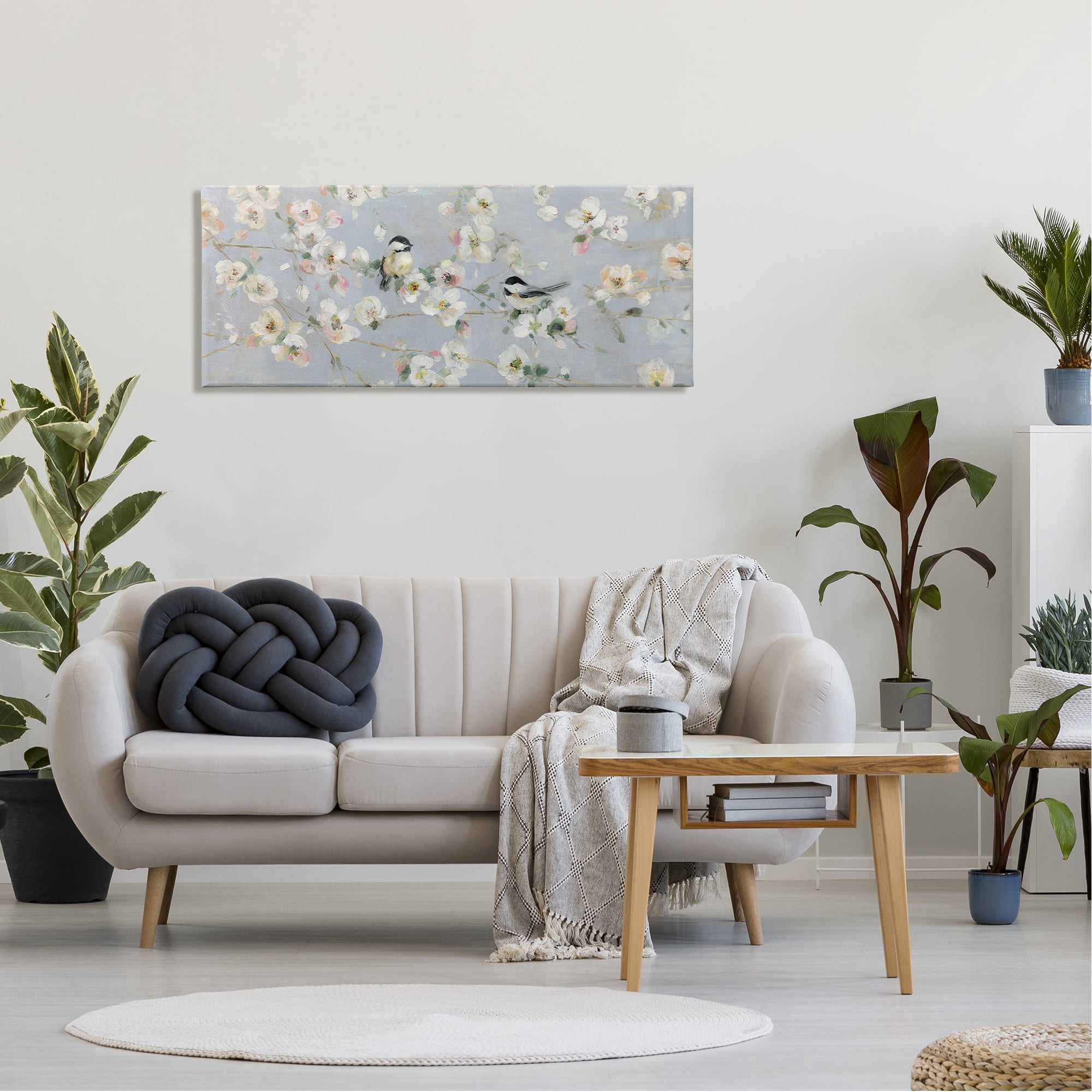 Stupell Industries Delicate Little Birds Between Cherry Blossom Branches Painting Gallery Wrapped Canvas Print Wall Art, Design by Sally Swatland