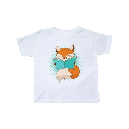 

Inktastic Librarian Gift Book Lover Fox Reading Gift Toddler Boy or Toddler Girl T-Shirt