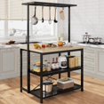 thumbnail image 1 of Yiwa Kitchen Island Storage Bakers Rack Multi-Functional Microwave Oven Stand Shelf with 3 Tier Storage, Metal Coffee Bar Table for Dining Living Room, 1 of 4