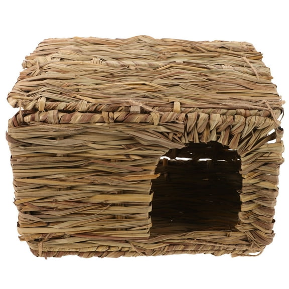 OUNONA Rabbit House Indoor for Hamsters Light Brown Woven Nest 1 Pcs