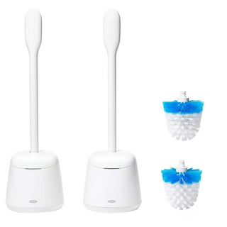 OXO Good Grips Plastic Toilet Brush and Holder with Plunger in White  1373580 - The Home Depot