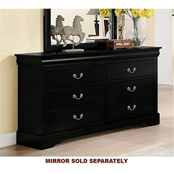 Acme Furniture Louis Philippe Iii Black Dresser With Six Drawers Walmart Com Walmart Com