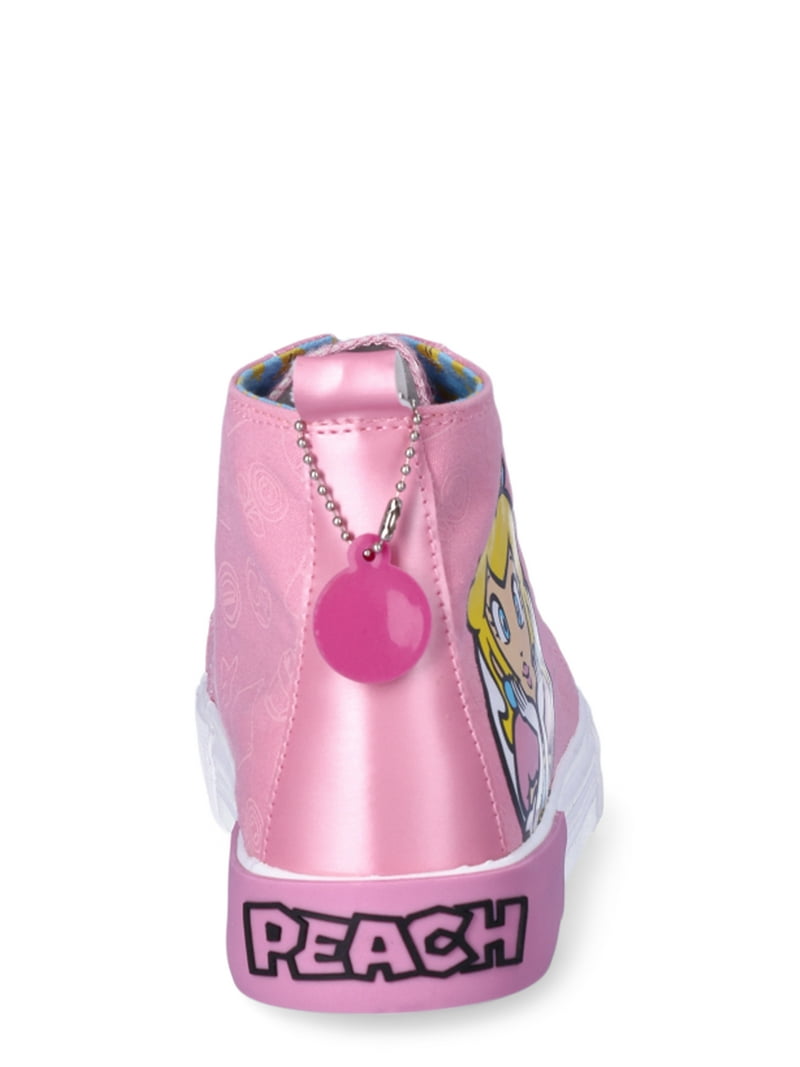 Peach Ground Up Super Mario Princess Peach High Top Sneakers for