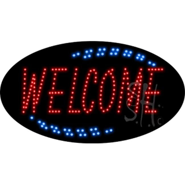 Welcome Animated LED Sign, 15 x 27 x 1 in. 