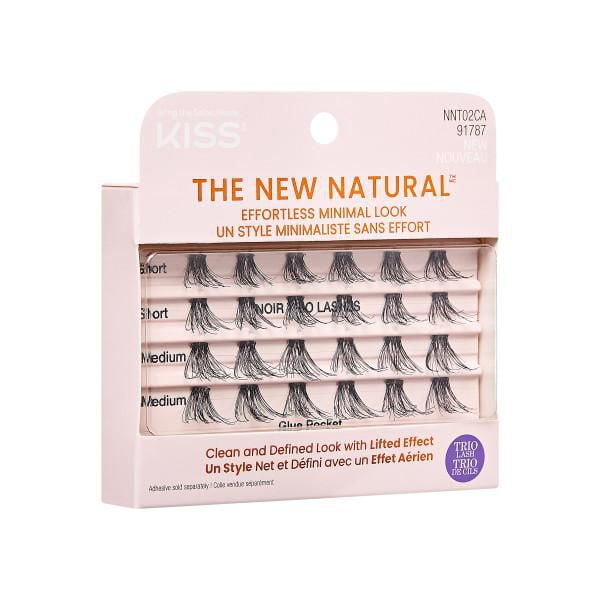 KISS The New Natural Trio Lashes - False Eyelashes Clusters - Noir - 24 Wisps, KISS Lashes