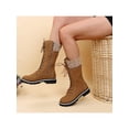 thumbnail image 4 of Woobling Ladies Comfort Mid-Calf Boot Riding Slip Resistant Round Toe Boots Khaki 5.5, 4 of 5