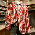 thumbnail image 5 of ZHOGXU Men's Corduroy Blazers Long Sleeve Lapel Striped Printed Comfortable Fashion Suit Jacket Top For Stage Performance And Party,Red,L, 5 of 5