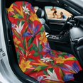 thumbnail image 2 of Garronmavis Tropical Floral Car Seat Towel Cover Stain Resistant Breathable Non-Slip Front Seat Protector with Storage Bag for Most Cars SUV Trucks Sedan Van, 2 of 9