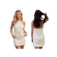 thumbnail image 3 of LMLYSoH Women's Satin Skirt Outfits Sleeveless Halter Neck Lace Trim Tank Tops Mini A-line Skirt Set, 3 of 9