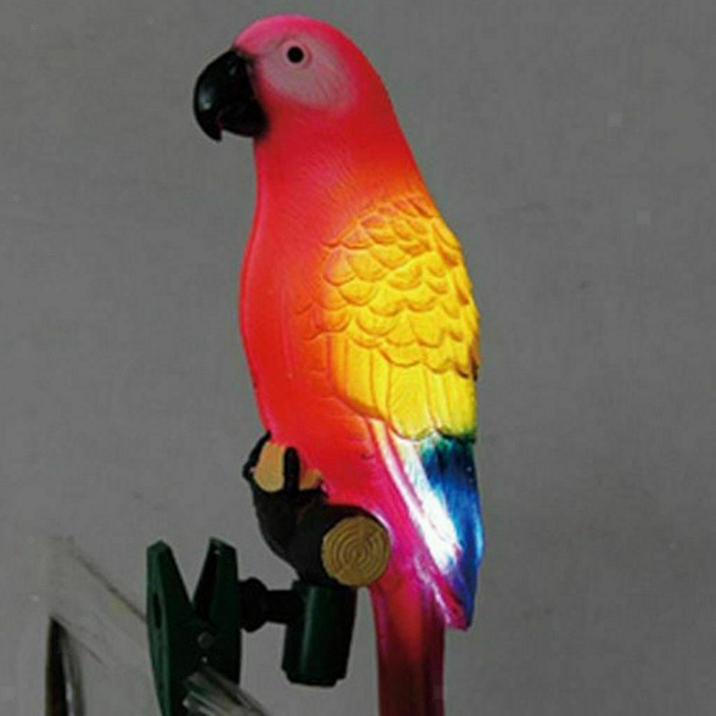 Parrot Bird Solar Power Light Ornament Garden Outdoor Landscape Walkway