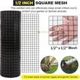 thumbnail image 3 of 24'' x 100' 1/2inch Hardware Cloth 16 Gauge Black Vinyl Coated Welded Fence Mesh for Home and Garden Fence and Home Improvement Project, 3 of 7