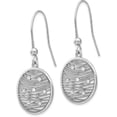 thumbnail image 2 of Solid Sterling Silver Polished Preciosa Crystal Earrings - 41mm- Made In Italy, 2 of 6