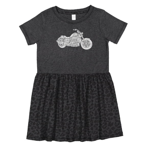 Inktastic Distressed Motorcycle Girls Toddler Dress