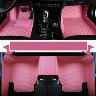Retro Car Mats for Women, Hot Pink Flower Power Car Accessories