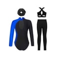thumbnail image 2 of TSSOE Gymnastics Leotard for Girls Long Sleeve Rhinestone Bodysuit Tumbling Unitard with Crop Top and Leggings Royal Blue 14, 2 of 5