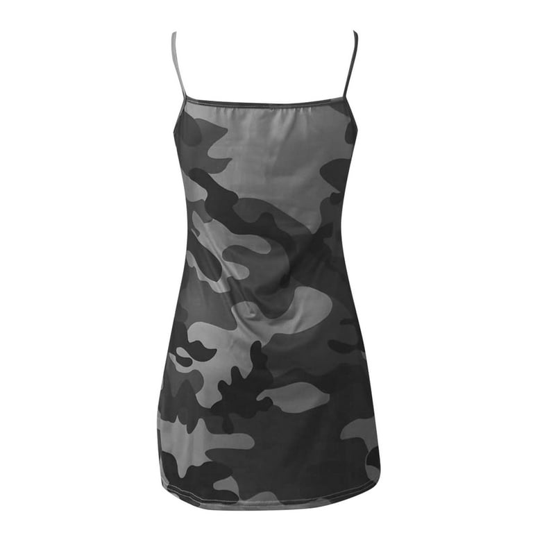 Tiqkatyck Summer Dress, Women Casual Camouflage Print Tight-Fitting  Sleeveless Sling Dress, Sundresses for Women, Bodycon Dresses for Women  Grey - Walmart.com