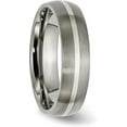 thumbnail image 5 of Chisel Titanium Brushed with Sterling Silver Inlay 6.2mm Band - Ring Size 13.0, 5 of 8