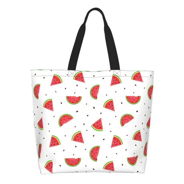 Disketp Hand Drawn Watermelon Bolsa Tote Estampada para Mujer, Bolso de Hombro y de Mano para Compras y Viajes