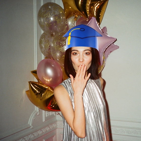 FENGGUIQU 10-Pack Graduation Paper Caps with Tassels, Assorted Colors, Party Decorations for Graduation Celebration