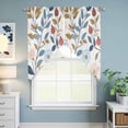 thumbnail image 6 of Pastoral Botanical Kitchen Window Curtains, Swag Curtains Valance for Bedroom Living Room Bathroom, Spring Summer Floral Farmhouse Rod Pocket Window Treatment Curtain Block Drapes 2 Panels 28"x36", 6 of 9