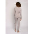 thumbnail image 2 of Pretty You London Women's Soft Breathable Bamboo Long Pajama Set in Mink, 2 of 4