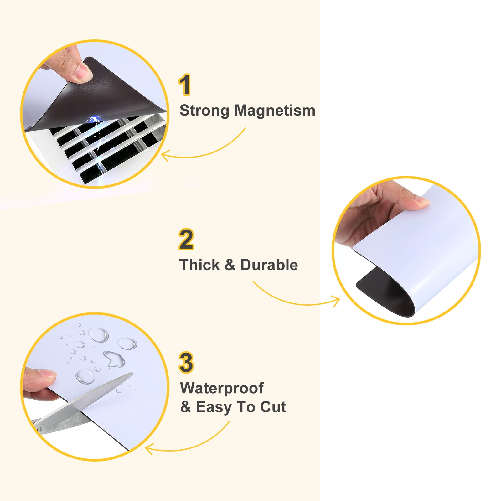3Pcs Rectangle Magnetic Vent Covers, 12"x5.5" Floor Air Vent Blocker Covers Register Sound Proof Covers for Home Floor Wall Ceiling Vents (White)