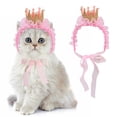 thumbnail image 1 of Conjunto de vestido de cumpleaños para mascotas, tocado para gatos, corona, collar de cumpleaños para mascotas 1555, 1 of 5