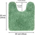 thumbnail image 2 of LAMIRO Microfiber Toilet Bath Mat U-Shaped Contour Shaggy Rugs Non Slip Extra Thick Soft Absorbent Water for Bathroom Commode Machine Washable(20x20",Sage Green), 2 of 4