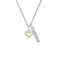 thumbnail image 2 of Delight Jewelry Goldtone Crystal Open Heart Silvertone Forever Bar Charm Necklace, 23", 2 of 4