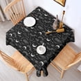 thumbnail image 2 of Black White Gothic Dreamcatcher Moon Star Pattern Square Tablecloth,Waterproof Square Table Cover,Wipeable Spillproof Washable Table Cover for Home Kitchen Party Decor 52"x52"(132x132cm), 2 of 6