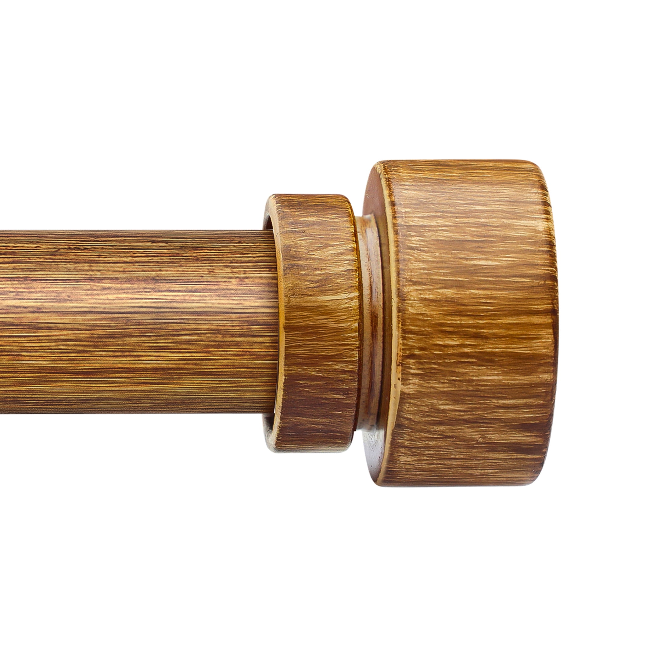 Yokila Wood Curtain Rods for Windows 16 to 60 Inches 1" Diameter Boho Decorative Heavy Duty Window Curtain Rod Adjustable with Solid Finials for Living Room Bedroom Kitchen Farmhouse Outdoor