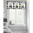 thumbnail image 4 of Kitchen Cafe Valance Curtain for Small Windows,Farm White and Black Buffalo Car Rod Pocket Short Valances Summer Lemon Fruit Window Treatment Panel for Living Room/Bedroom/Bathroom,42x18in, 4 of 9