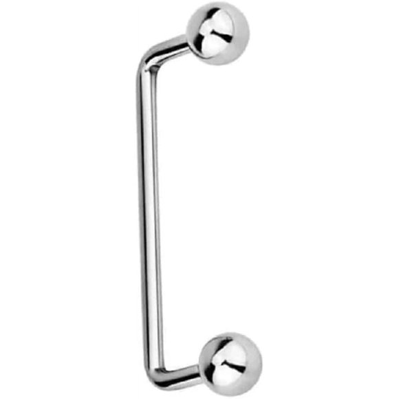 14GA 316L Stainless Steel Snake Eye Piercing 90 Degree Bent Staple Ball Ends Barbell Tongue Ring