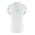 thumbnail image 3 of Womens Button Down Shirts Short Sleeve Cotton Gauze Tops Summer Beach Linen Shirt Dresses Blouses Oversized Tee, 3 of 4