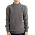 thumbnail image 2 of NAISIBABY Sweater for Kids Boys Girls, Long Sleeve Basic Solid Crew Neck Fall Winter Casual Warm Clothes Dark Gray 12-14T, 2 of 6