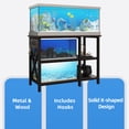 thumbnail image 3 of Dextrus 40-50 Gallon Fish Tank Stand with Power Outlets, 3-Tier Heavy Duty Metal Aquarium Stand Adjustable Storage Shelf,700LBS Capacity, Black, 3 of 8