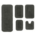 thumbnail image 2 of Home Weavers Radiant Collection 100% Cotton Non-Slip Bathroom Rug Set Machine Washable Bathroom Rug, Bath Rug, Bathroom Rug, Runner, U Shaped Contour, Gray Color 5 Piece Bath Rug set, 2 of 9