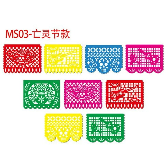 REACHISE 1 Set Day Of The Dead Banner Colorful Party Banner Flag Decorative Banner Fiesta Banner Decor Fiesta Decors Mexican Party Decoration